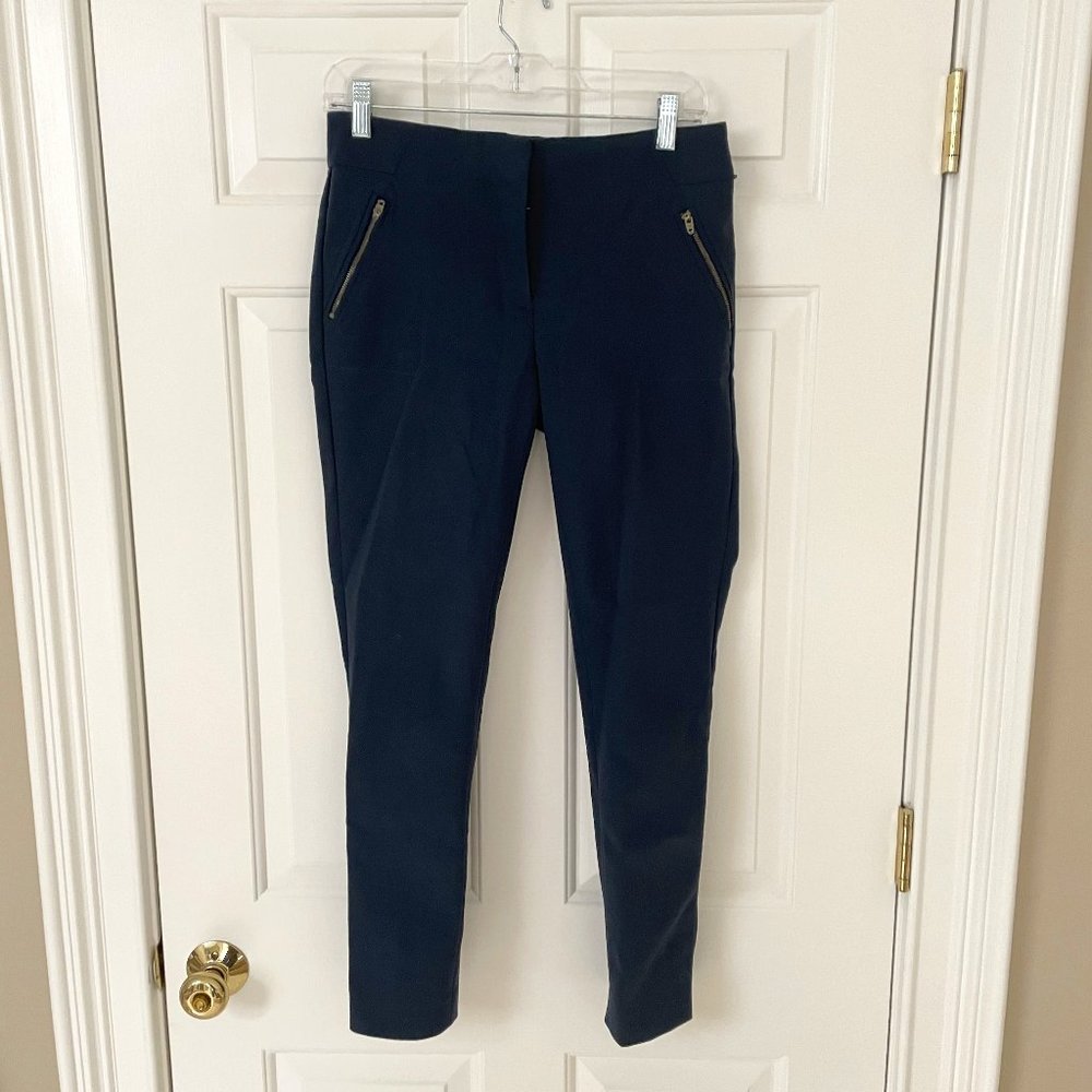 LOFT Blue skinny pants with zipper detail